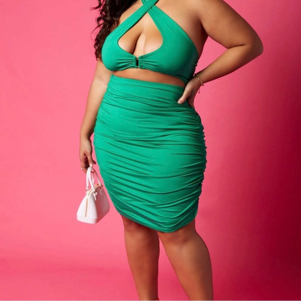 Rebdoll plus size cutout dress
